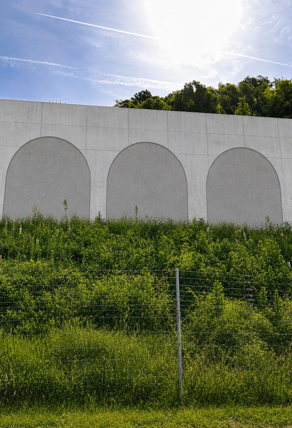 Zona Molino, Comune di Bioggio: simulazione degli archi trattati con rivestimento fotocatalitico al biossido di titanio